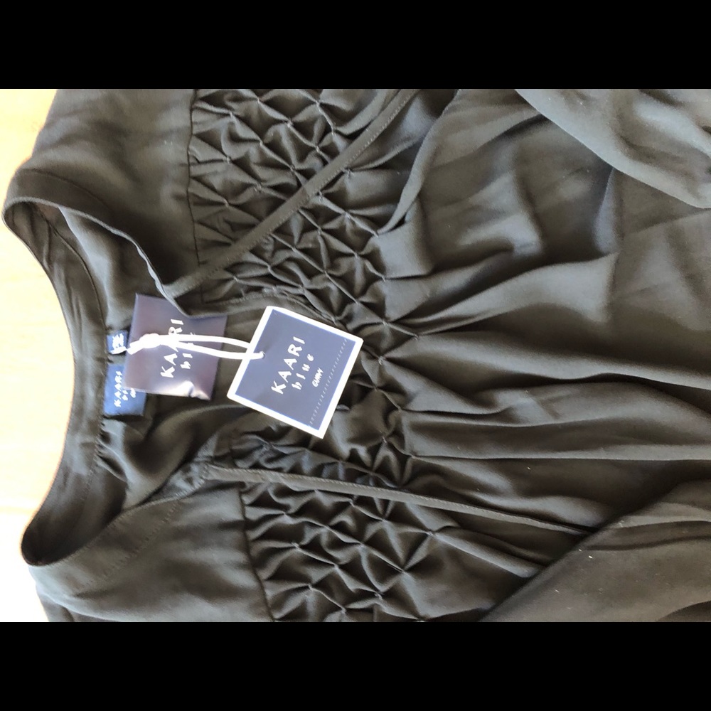 Kaari blue Ladies Blouse- Black